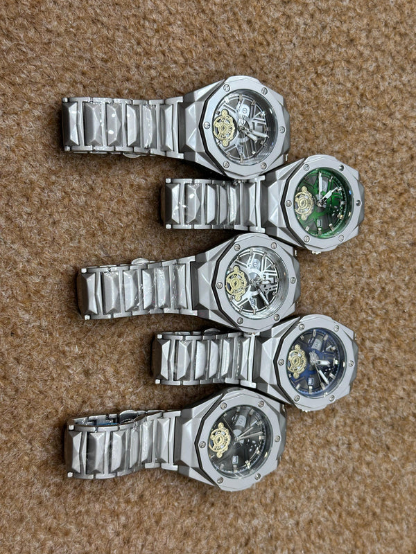 Hublot Big Bang Style Skeleton Tourbillon Watch – Multi-Color Dial | Steel Bracelet